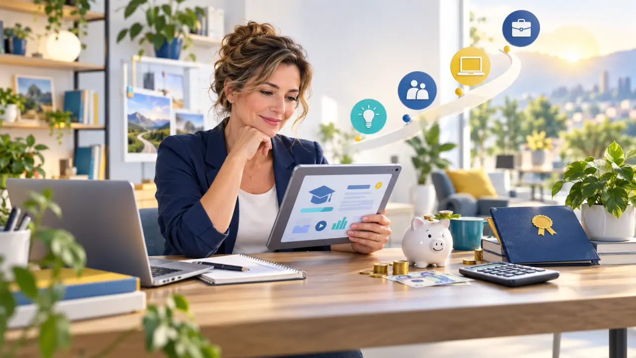 Chemin lumineux symbolisant une reconversion professionnelle accessible