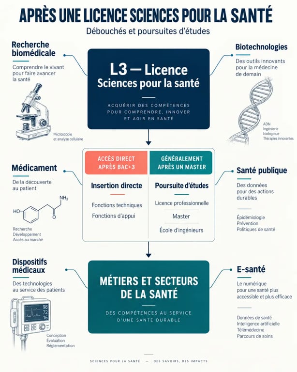 Débouché licence science pour la santé : parcours vers les métiers, masters et secteurs de la santé