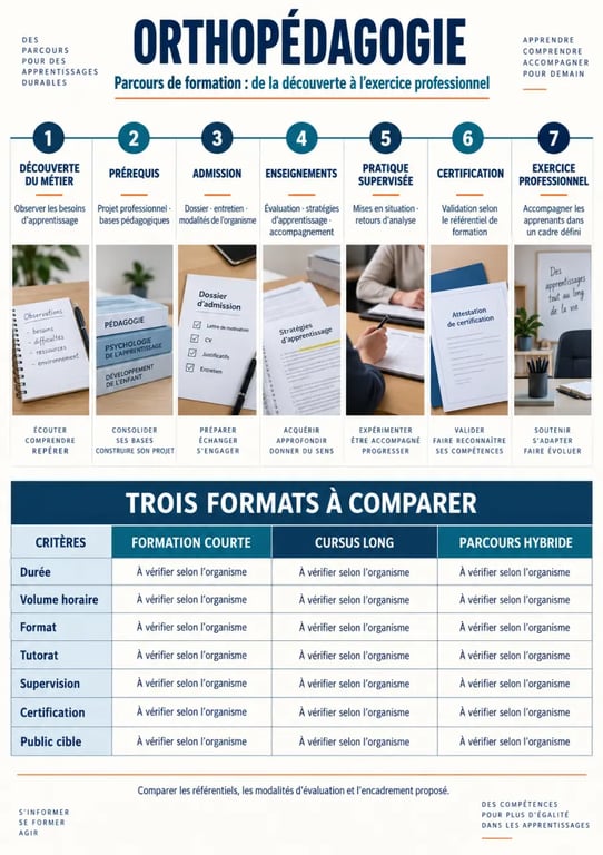 Formation en orthopédagogie : parcours, critères de choix et étapes vers l’exercice professionnel