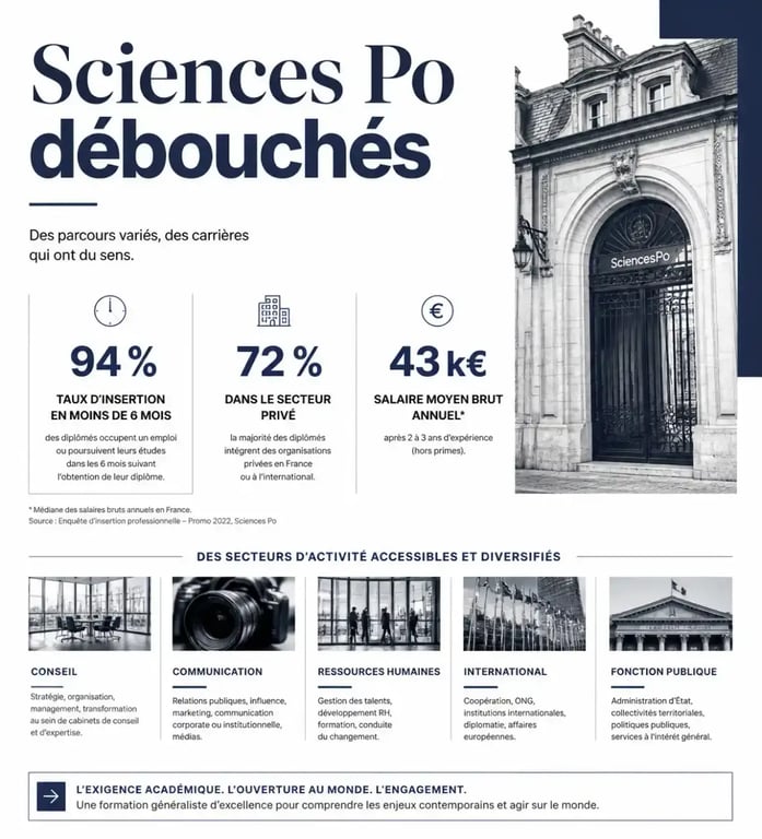 Sciences Po débouchés : visualisation des secteurs, salaires et taux d’insertion