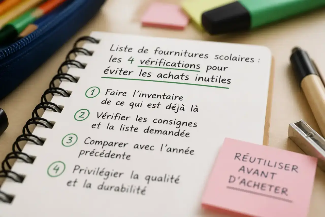 Liste de fournitures scolaires : les 4 vérifications pour éviter les achats inutiles