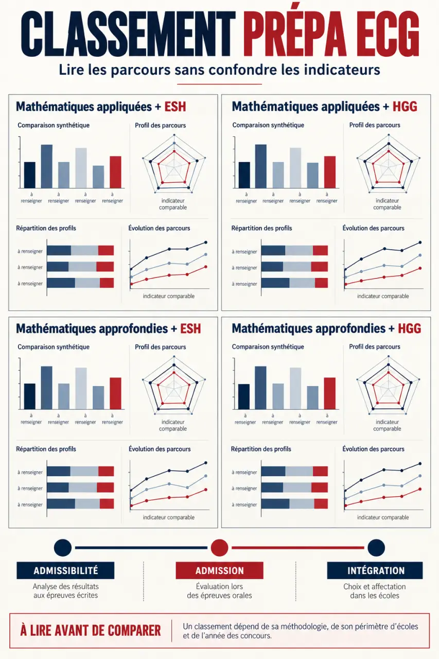 Classement prépa ECG : parcours, méthodologie et distinction entre admissibilité, admission et intégration