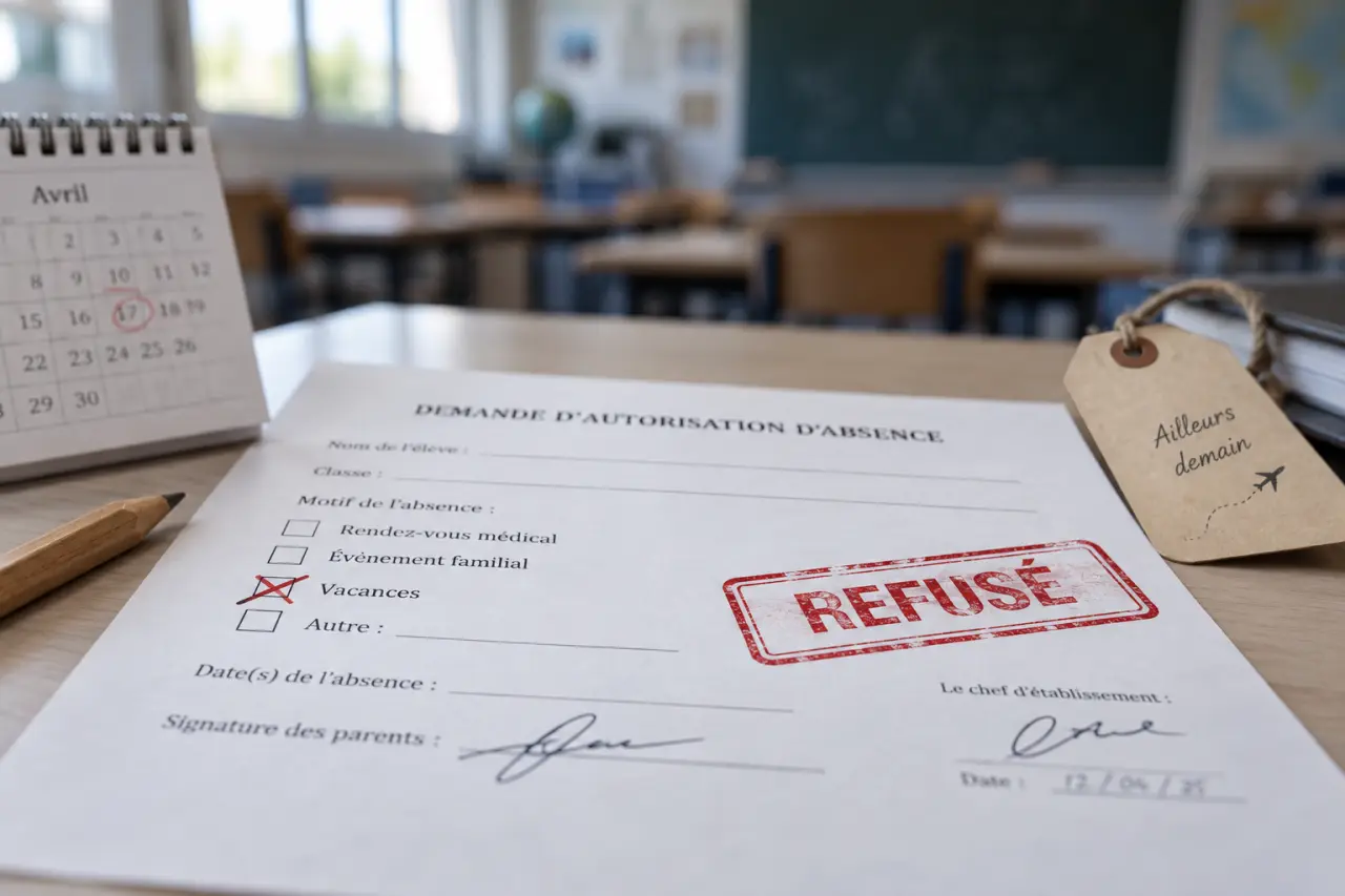 Motif d’absence à l’école : pourquoi un départ en vacances peut être refusé